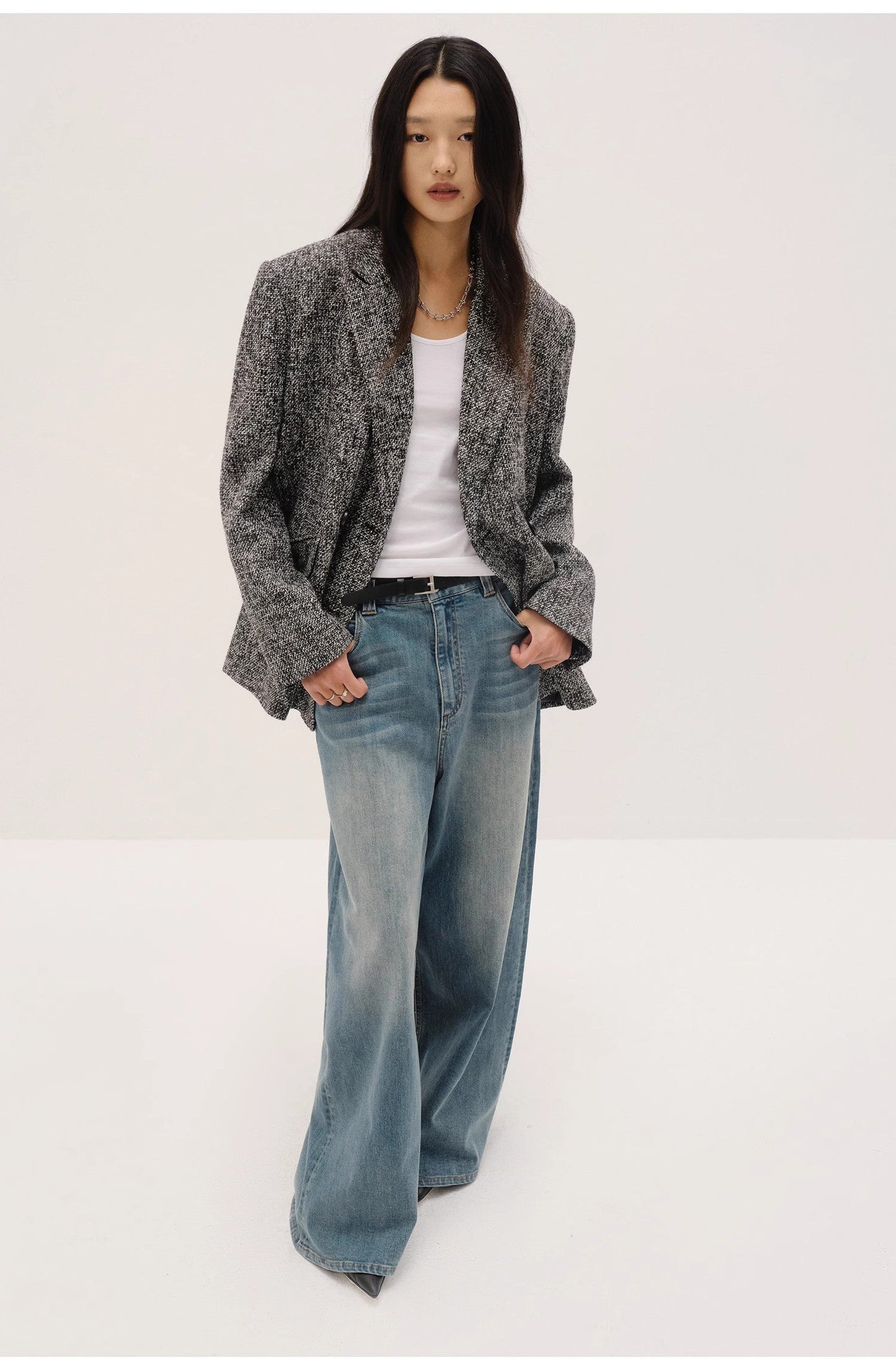 "Long Night Meteor" Limited Edition Italian Yarn Chanel Style Tweed Suit Jacket